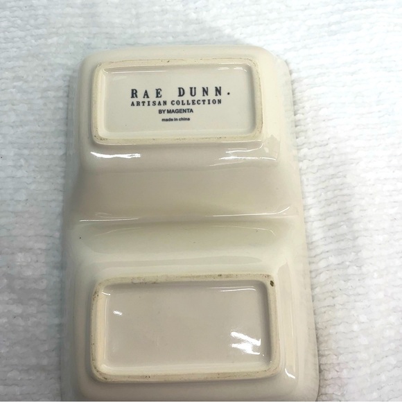 Rae Dunn Divided Accessory Dish Desk Organizer Snack Tray MUAH Trinket - Picture 4 of 4